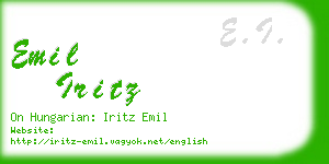 emil iritz business card